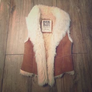 New! Ruehl 100% Shearling Vest